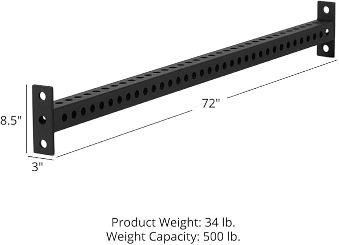 Titan Fitness Titan Series 72" Crossmember Multi-Rack Connector, Heavy-Duty Steel Crossmember for Power Racks, Laser Cut Holes for Accessory Attachment, Strength Training in Commercial, Home Gyms