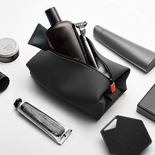 TOOLETRIES The Koby Dopp Kit - Silicone Toiletry Organizer, Bathroom Travel Bag - Heavy-Duty Zipper, Leak Resistance, Easy to Clean - 9" x 4.5" x 4.5" - Charcoal
