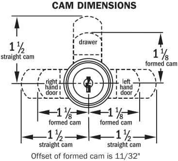 CompX National Disc Tumbler 1-3/16" Cam Lock - Keyed Alike to C420A C8073-C420A-14A