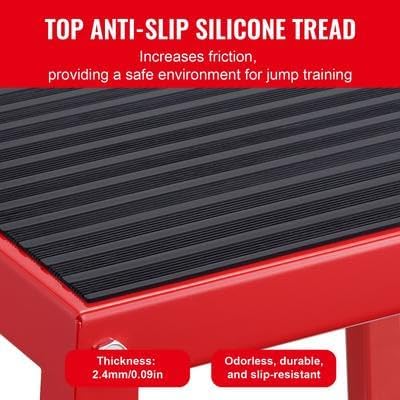 Happybuy 18" Plyometric Jump Box, Steel Plyo Box, Agility Platform, Anti-Slip Exercise Step Up Box for Home Gym Training, Conditioning, Strength, Red