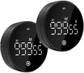 Digital Kitchen Timer with Magnet,Large LED Display Visual Timer with Countdown Countup for Adult & Children,Battery Supply for Classroom Home Gym Office (2 * Black)