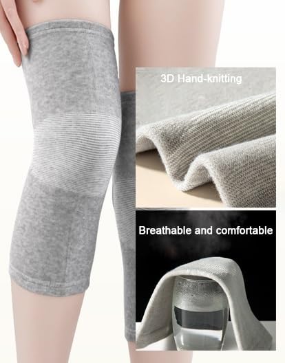 Bamboo Knee Sleeves 2-Pack Knee Compression Sleeve Women Men Elastic Warm Slip-on Recovery Knee Brace for Arthritis Knee Pain (X-Large)