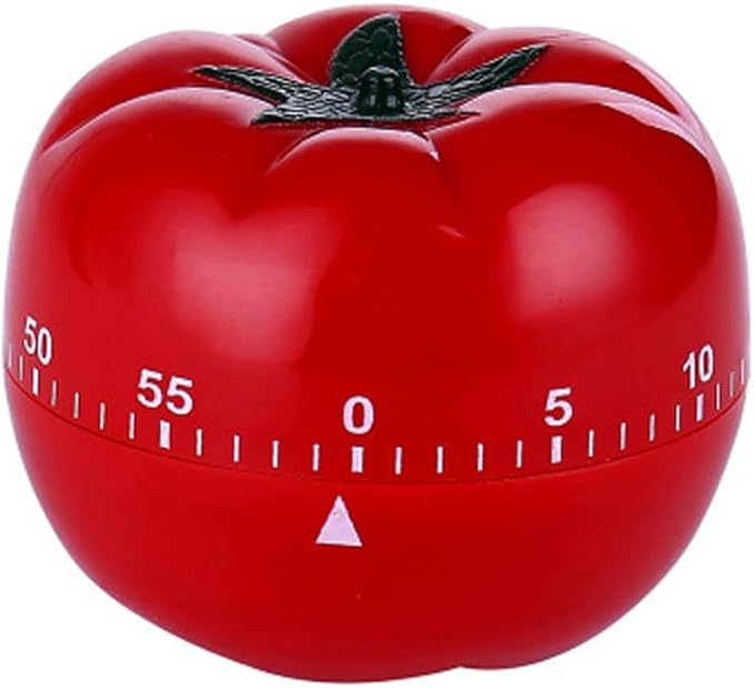 Kitchen Timer, 60-Minute Mechanical Countdown Timer, Red Tomato Shape, Manual Wind-Up for Cooking, Baking, Study, Gym