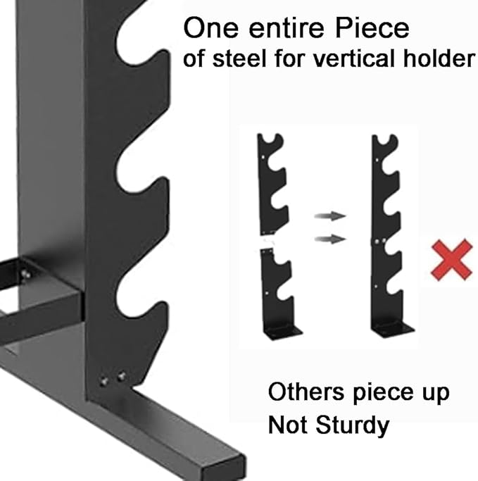 PROIRON Super Stable 4-Tier Dumbbell Rack, One Entire Piece of Steel Weight Rack for Home Gym, Heavy Duty 450LB Storage Holder, Compact Weight Rack (Dumbbell Rack Stand Only)