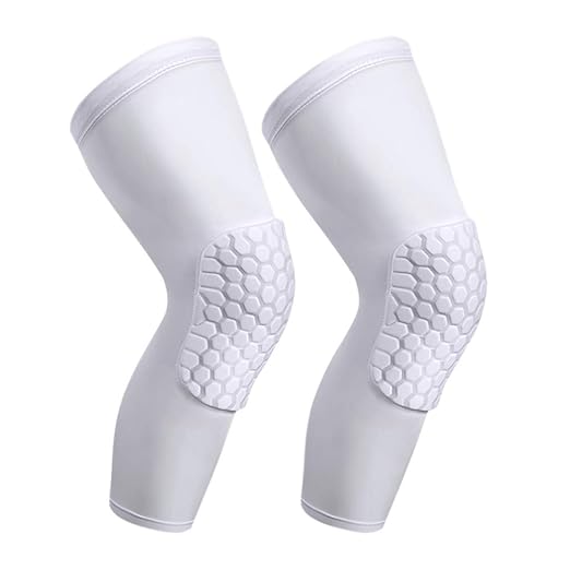 PISIQI Knee Pads Compression Pads Long Leg Sleeve Collision Avoidance Brace Protection Knee Sleeve for Basketball Football Volleyball Cycling (1 Pair)