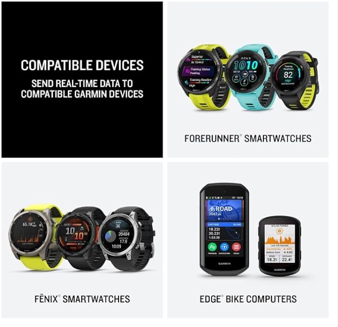 Garmin HRM 600 Premium Heart Rate Monitor with Running Dynamics, M–XL Strap (28"-42") – Compatible with Garmin Smartwatches & Cycling Computers – with Wearable4U PowerBank Bundle