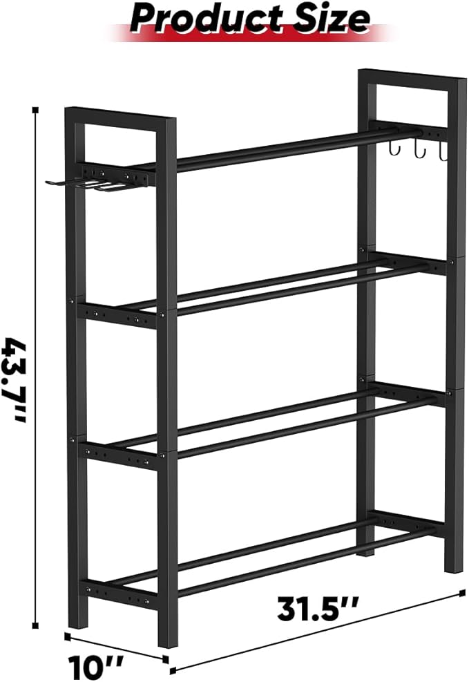 Adjustable Dumbbell Rack, Weight Storage Stand Holder for Dumbbells & Kettlebells, Heavy-Duty Metal Home Gym Workout Organizer with Hook for Gym Equipment Accessories (Rack Only)