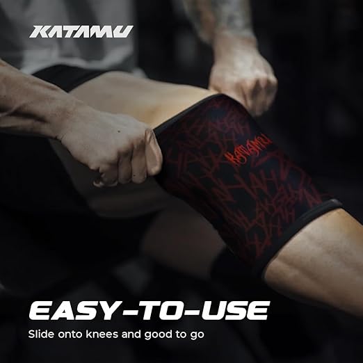 Katamu Premium Weightlifting, Powerlifting, Squats, Athletic and Fitness Knee Support Sleeve | Knee Sleeve for Men and Women | The Joker, XL