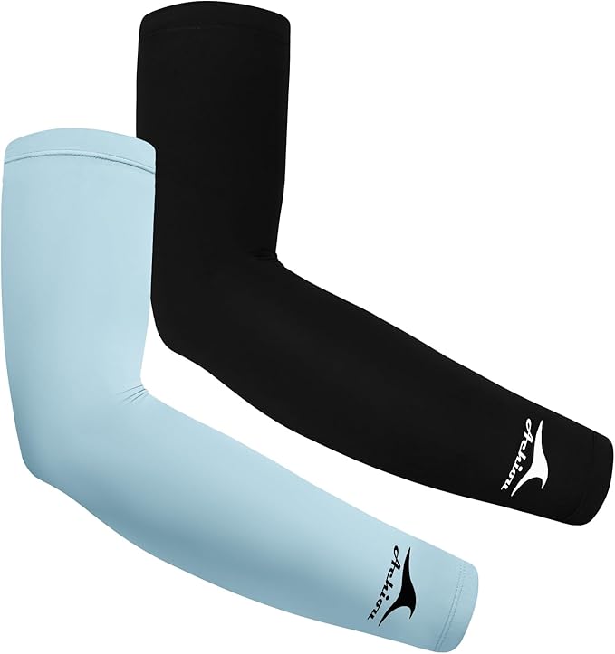 Achiou Cooling Ice Silk Arm Sleeves, Summer UV Sun Protection Compression Sleeves UPF 50+ for Women Volleyball Youth Sports