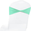 MDS Pack of 200 Spandex Chair Sashes Bows Elastic Stretch Dining Chair Bands Ties Without Slider Buckle Universal fits for Wedding Baby Shower Birthday Party Banquet Event Decoration - Sea Green