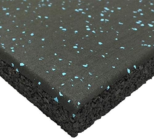 Genaflex Pro Heavy Duty Thick Rubber Gym Floor Tiles High Density Shock Absorbent Laminated Deadlift Mats - 1" Thick X 20" W X 20" L - 2.7 Sq. Ft. (Light Blue/Black, 1 Tile - 2.7 Sq. Ft.)