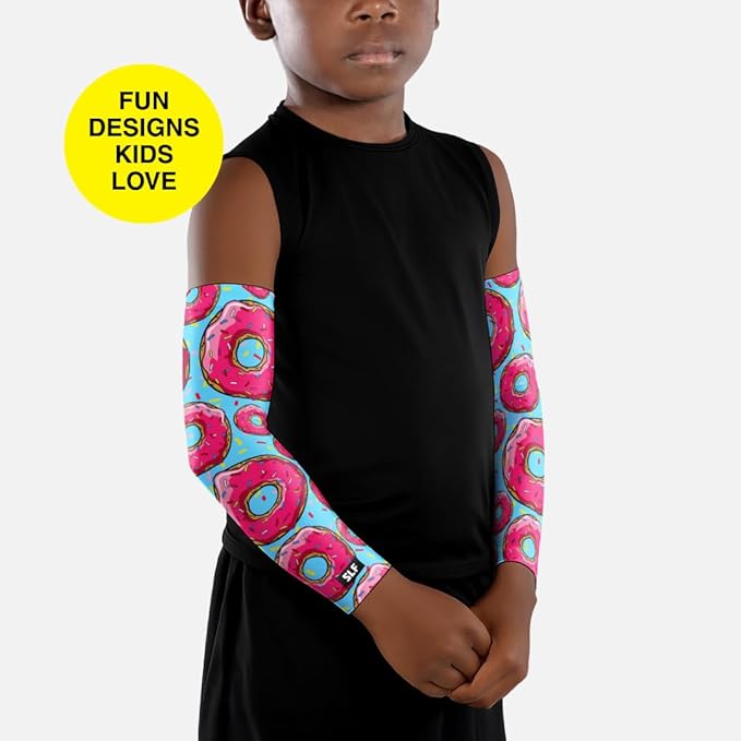 SLEEFS Arm Sleeves for Kids - Athletic Sports Sleeve for Youth Boys and Girls - UV Protection - Football Baseball Basketball