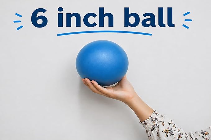 CIZEBO Small Exercise Ball Between Knees, 6 inch Pilates with Needle Pump, 6 in Mini Yoga Ball for Core Physical Therapy PT Workout Fitness Stability