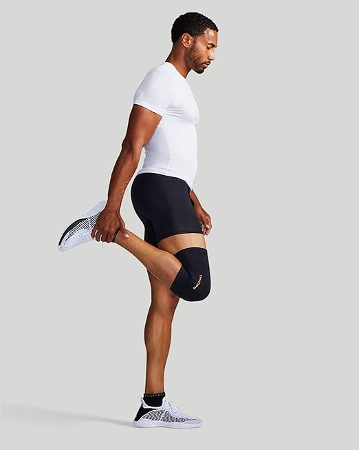 Tommie Copper Core Compression Infrared Knee Sleeve, Unisex, Men & Women, 4D Stretch Infrared Infused, Self-Warming Sleeve for Muscle Support & Stability - Black - Medium