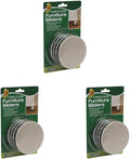 Duck Brand Felt Furniture Sliders for Hard Floors, 3.5 Inch Width, 12 Pack,Brown