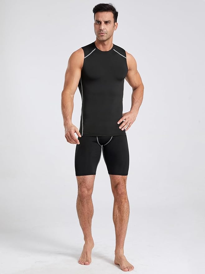 4/5/6 Pack Athletic Sleeveless Shirts for Men Workout Tank Tops Compression Tank Top Gym Muscle Shirts for Running