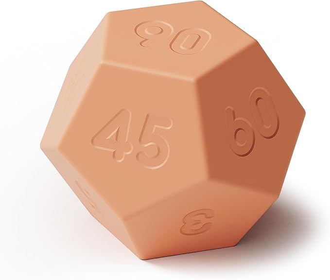 mooas Dodecagon Time Ball Rechargeable Mini Timer (Sand Peach), 11 Preset Times, Desk Productivity & Workout Timer, Sound/Vibrate/Mute, Easy to Use