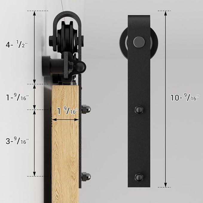 CCJH 9FT Sliding Barn Door Hardware Kit Heavy Duty for Max 55'' Wide Single Wooden Door
