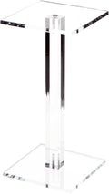 Plymor Clear Acrylic Square Barbell Pedestal Display Riser, 8.5" H x 4" W x 4" D (1/4" thick)
