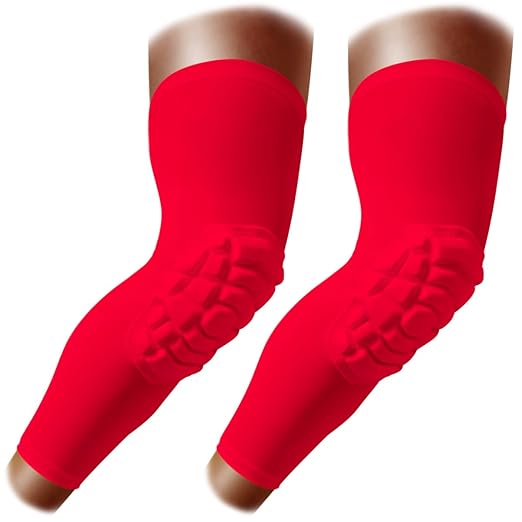 Knee Pads Wrestling Knee Sleeve Compression Leg Sleeves for Volleyball Basketball, Knee Compression Sleeve for Youth and Adult(Red_S_2 Pcs)