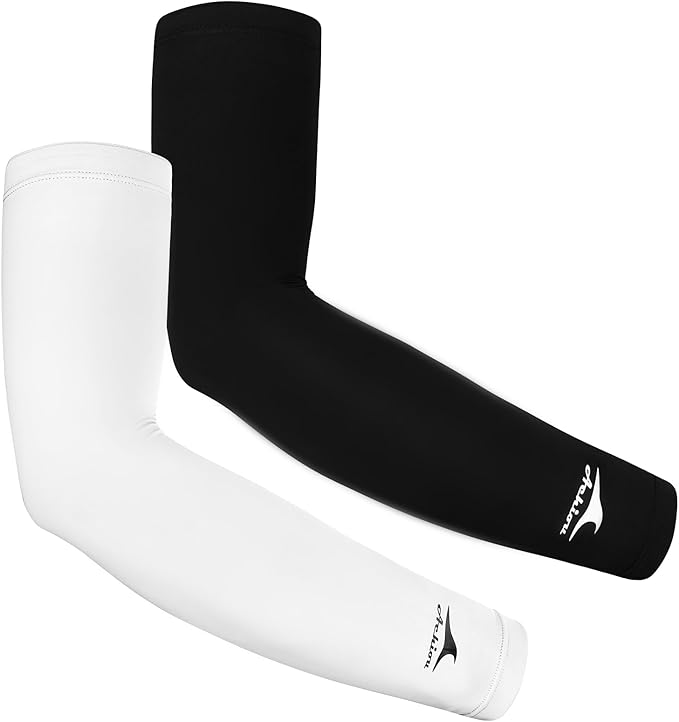 Achiou Cooling Ice Silk Arm Sleeves, Summer UV Sun Protection Compression Sleeves UPF 50+ for Women Volleyball Youth Sports