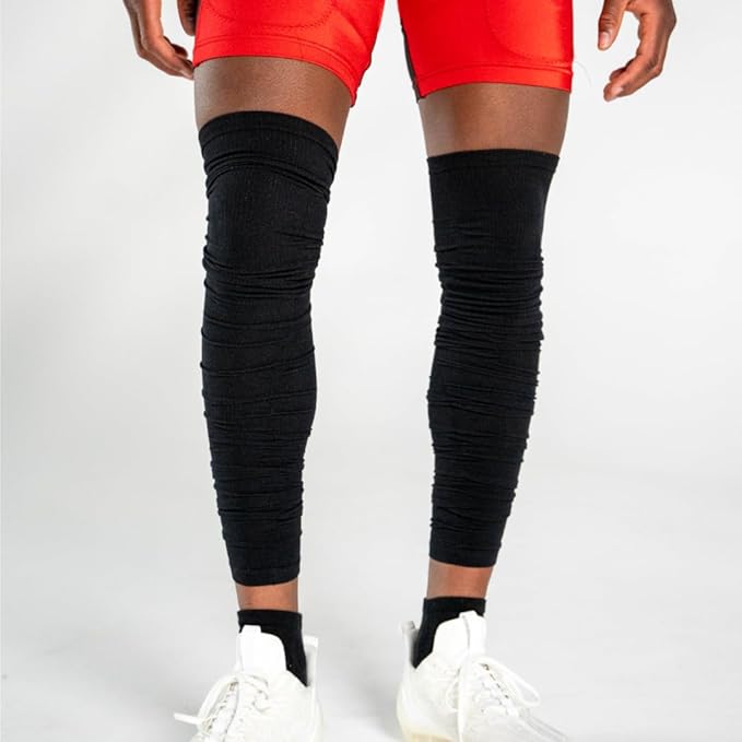 KUTFTBL Pre-Scrunched Football Leg Sleeves with Built-In Hidden Elastic Bands Performance Fabric Above or Below the Knee