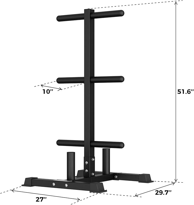 RitFit Weight Plates Rack, Weight Storage Rack with Barbell Bumper Weight Plates Holder for 2-Inch Weight Plates, Capable of Holding Up to 990 LBS