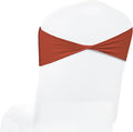 MDS Pack of 50 Spandex Chair Sashes Bows Elastic Stretch Dining Chair Bands Ties Without Slider Buckle Universal fits for Wedding Baby Shower Birthday Party Banquet Event Decoration - Terracotta
