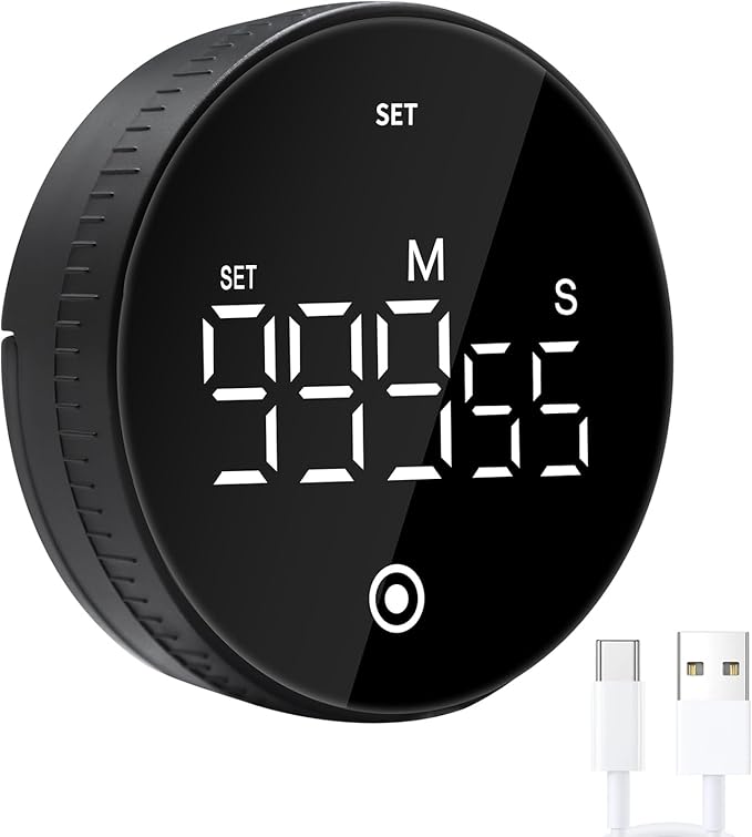 Digital Kitchen Timer with Magnet,Large LED Display Visual Timer with Countdown Countup for Adult & Children，Battery Supply for Classroom Home Gym Office