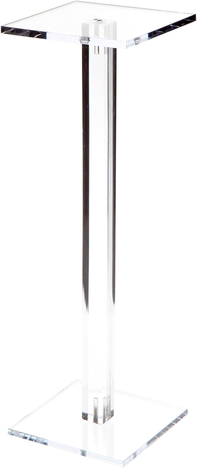 Plymor Clear Acrylic Square Barbell Pedestal Display Riser, 12.5" H x 4" W x 4" D (1/4" thick) (2 Pack)