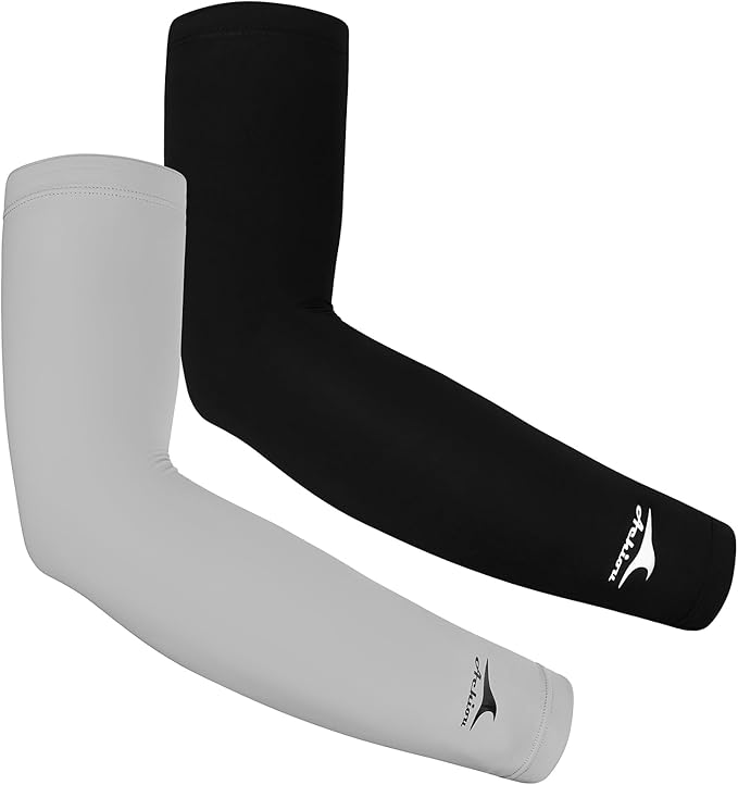 Achiou Cooling Ice Silk Arm Sleeves, Summer UV Sun Protection Compression Sleeves UPF 50+ for Women Volleyball Youth Sports