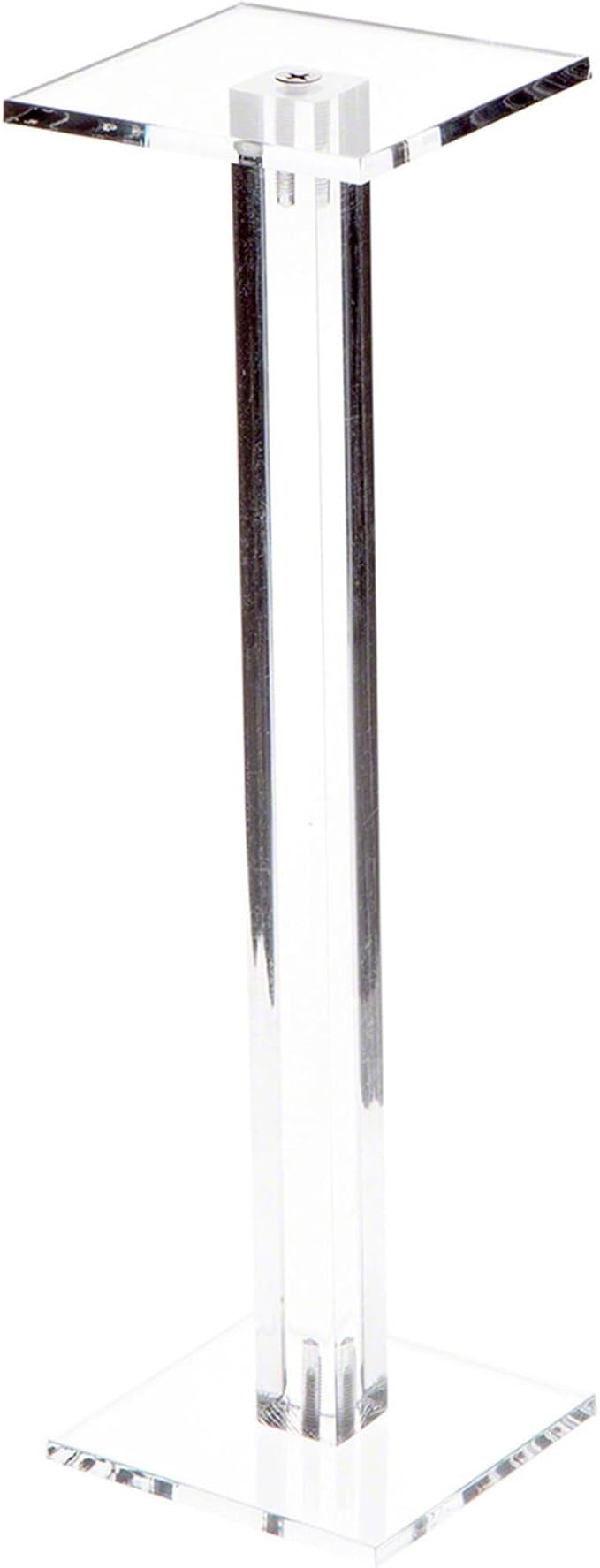Plymor Clear Acrylic Square Barbell Pedestal Display Riser, 10.5" H x 3" W x 3" D (1/4" thick) (3 Pack)