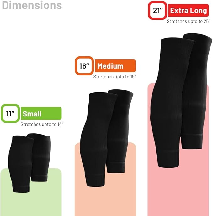 Tekkerz leg sleeve over 20 color variations compatible with grip socks for soccer, football, hockey, rugby athletic socks