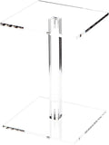Plymor Clear Acrylic Square Barbell Pedestal Display Riser, 8.5" H x 6" W x 6" D (1/4" thick) (6 Pack)