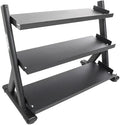 TKO 3-Tier Dumbbell Rack & Kettlebell Rack | Perfect for Any Home Gym | Black Weight Stand | Keep Your Workout Area Clean & Safe