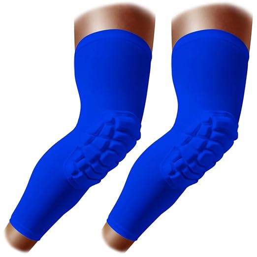 Knee Pads Wrestling Knee Sleeve Compression Leg Sleeves for Volleyball Basketball, Knee Compression Sleeve for Youth and Adult(Blue_L_2 Pcs)