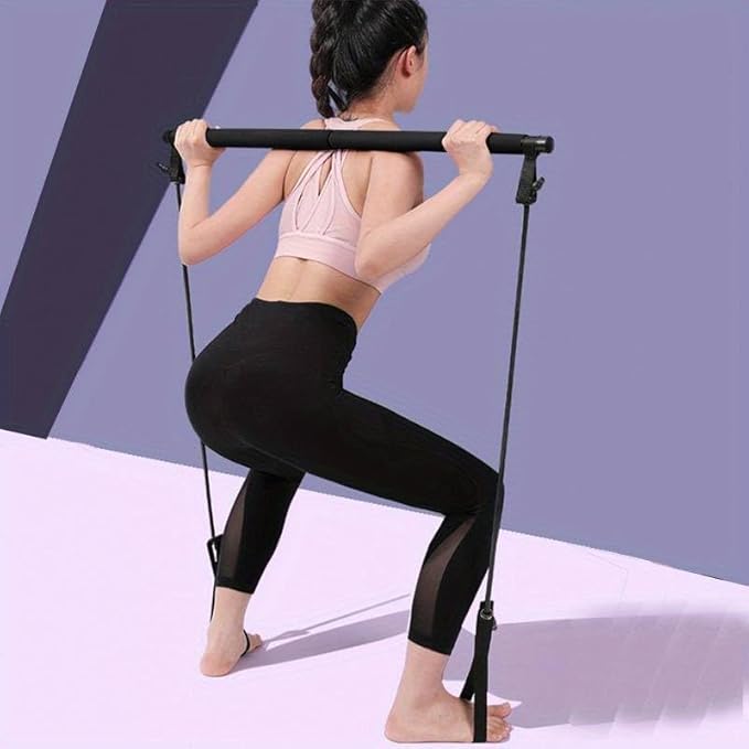 Pilates Resistance Band -Pilates BAR, Yoga Band, Pilates Band, Pull Up Band, Yoga Kit, Booty Bands, Body Trimmer, Waist & Ab Shaper Sit Up Pull Rope