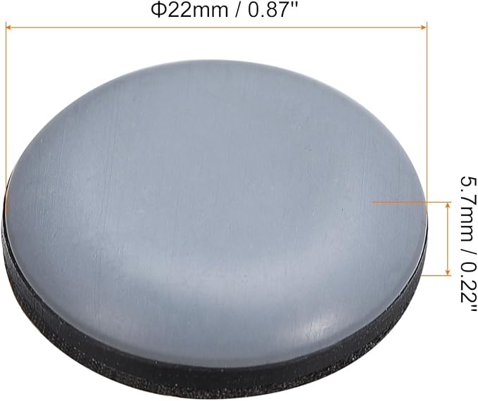uxcell Furniture Sliders, 24Pcs 7/8" - PTFE Round Appliance Slider, Self-Adhesive Chair Glides, Chair Leg Floor Protectors for Carpet Hardwood Floors