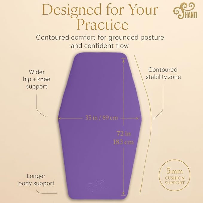 Shanti Diamond Series Yoga Mat - Diamond Shape to expand your Practise, UltraGrip surface, High dencity Cushioning for, Yoga, Pilates, Stretching & Home fitness.