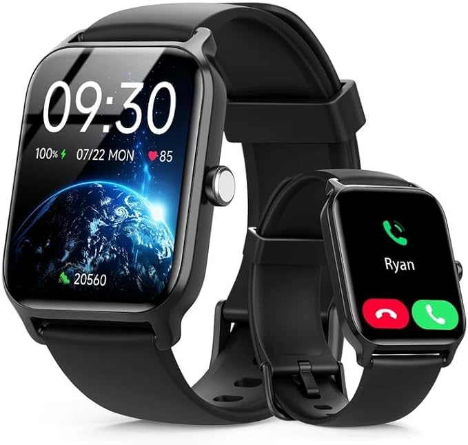 Tensky Smart Watch for Women/Men, 1.85'' HD Activity Smartwatch for iPhone/Android, 100+ Sport Modes Fitness Tracker (Answer/Make Call), Alexa Built-in, Sleep/Heart Rate/SpO2 Monitor/2ATM Waterproof