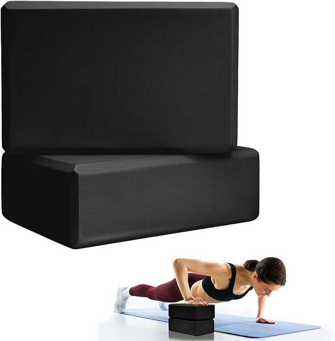 2 Pcs Yoga Blocks, 9"x6"x3" Foam Blocks Yoga Props for Pilates Stretching and Meditation Exercise Blocks Lightweight Yoga Essentials
