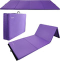 Fitvids Folding Exercise Gymnastics Mat 4'x8'x2" Gym Workout Mat with Carrying Handles High-Density Portable Fitness Aerobics Mats for Home Gym Yoga Pilates Tumbling MMA Core Training, Multiple Colors
