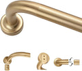 Warm Gold Curtain Rods for Windows 28 to 48",1 Inch Disc Wrap Around Curtain Rod with Aluminum Finials and Brackets,No Screw Disassembly Adjustable Blackout Curved Room Darkening Curtain Rod