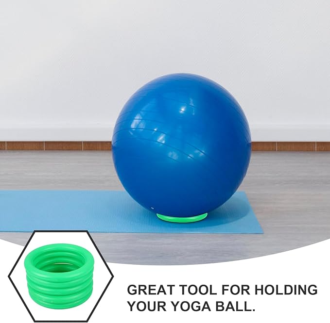 TOYANDONA Yoga Ball Base, 5pcs Fixed Ring Round Anti Slip Stable Fitness Ball for Home Gym Office Improves Back Pain Posture & Balance Exercise 18cm