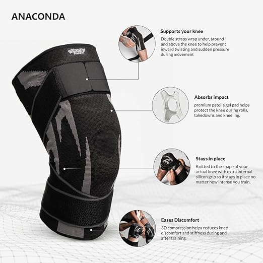 Anaconda Fightwear Stabilizer Knee Brace (XX-Large) - Compression Support Sleeve with Spring Stabilizers for Shock Absorption & Joint Health - Fits Left or Right Leg - Ideal for Athletes, Men & Women
