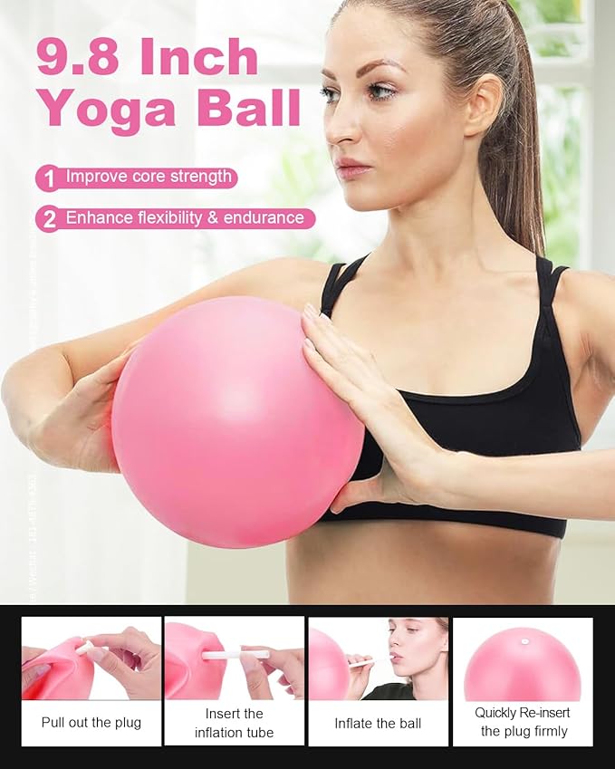 Pilates Essential Kit, Pilates Equipment Set for Women with Pilates Ring and Ball Set, Resistance Bands, Jump Rope and Core Sliders at Home Pilates Kit for Women Yoga Fitness Workouts&Better Me Gifts