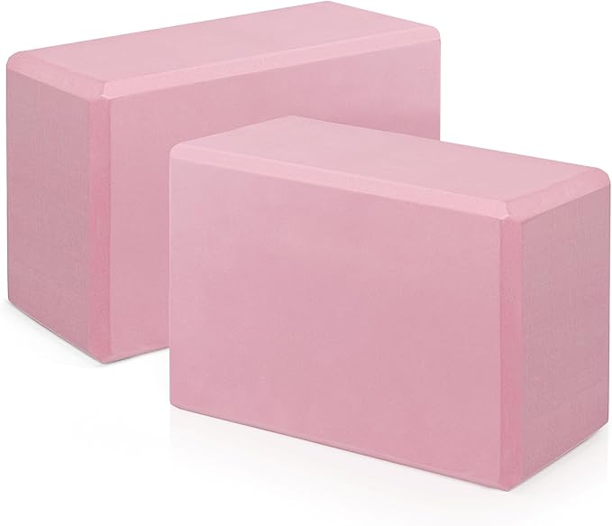Yoga Blocks 2 Pack, 9"x6"x3" High-Density EVA Foam Yoga Block, Non-Slip Yoga Blocks for Yoga, Pilates Meditation, Stretching and Toning, Supportive, Latex-Free