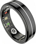 Smart Ring Health Tracker for Women Men, 24/7 Health Monitor(Heart Rate/Blood Oxygen/ HRV/Stress/Sleep Tracker) Waterproof Multisports Fitness Ring with Dedicated APP No Subscription Fee (Black, 9#)