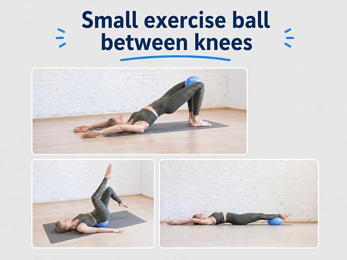 CIZEBO Small Exercise Ball Between Knees, 6 inch Pilates with Needle Pump, 6 in Mini Yoga Ball for Core Physical Therapy PT Workout Fitness Stability