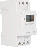 YWBL-WH DIN Rail Digital Timer Switch 30A 110V with Programmable LCD Display, Industrial-Grade Time Relay for HVAC, Lighting & Industrial Automation Control